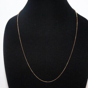 Beautiful gold beaded chain sterling silver .925 necklace 24"